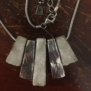 Silpada "Prestige" druzy  stone & silver necklace